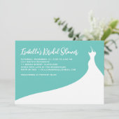 Elegant Bridal Shower Invitation turquoise Kaart (Staand voorkant)