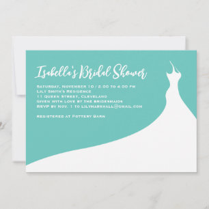 Elegant Bridal Shower Invitation turquoise Kaart