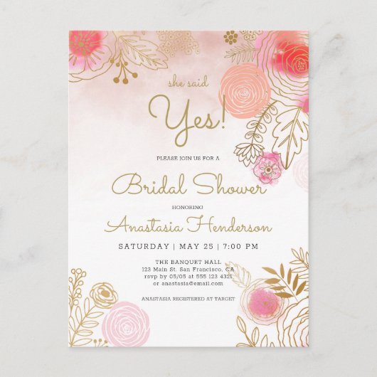 Elegant Bridal Shower Invitation. Uitnodiging (Voorkant)