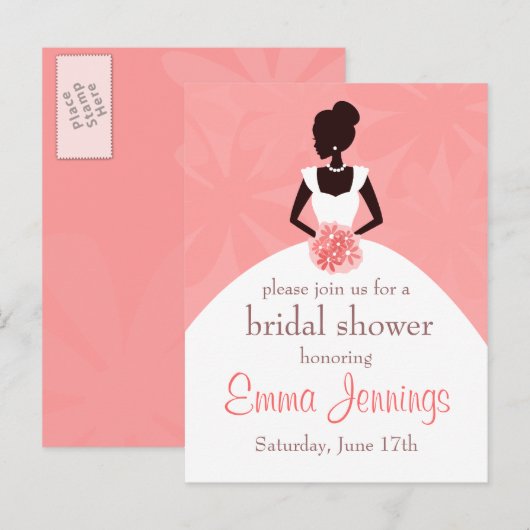 Elegant Bridal Shower Invitation Uitnodiging Briefkaart (Voorkant / Achterkant)