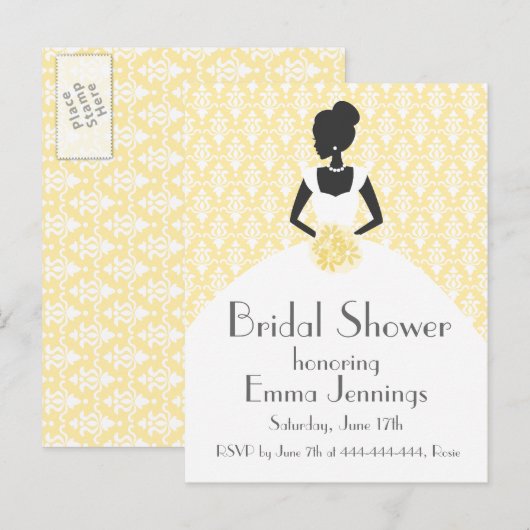 Elegant Bridal Shower Invitation Uitnodiging Briefkaart (Voorkant / Achterkant)