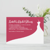 Elegant Bridal Shower Invitation viva magenta Kaart (Staand voorkant)
