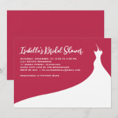 Elegant Bridal Shower Invitation viva magenta Kaart (Voorkant / Achterkant)
