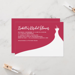 Elegant Bridal Shower Invitation viva magenta Kaart
