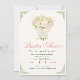 Elegant Bridal Shower Invitation with Japanese Save The Date