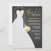 Elegant Bridal Shower Invitation | Zwart en goud Kaart (Voorkant)