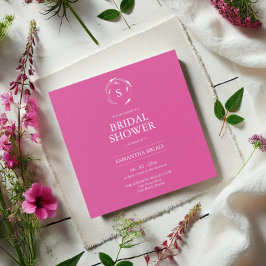 Elegant Bridal Shower Invitations in Pink Kaart
