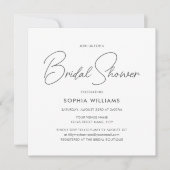 Elegant Bridal Shower Modern Script Blue Stripes Kaart (Voorkant)