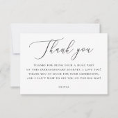 Elegant Bridal Shower Note | Minimalist Script Bedankkaart (Voorkant)