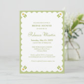 Elegant Bridal Shower Sage Green Daisy Simple Chic Kaart (Staand voorkant)