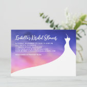 Elegant Bridal Shower Uitnodiging paarse waterverf (Staand voorkant)