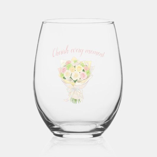 Elegant Bridal Shower  Wijnglas Zonder Voet (Voorkant)