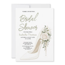 Elegant Bridal Shower with White Floral High Heel