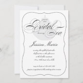 Elegant Bridal Tea Party in Black & White Kaart (Voorkant)