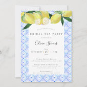 Elegant Bridal Tea Party Yellow Lemons Shower Kaart (Voorkant)