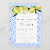 Elegant Bridal Tea Party Yellow Lemons Shower Kaart (Voorkant / Achterkant)
