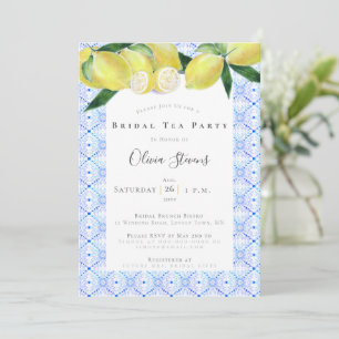 Elegant Bridal Tea Party Yellow Lemons Shower Kaart