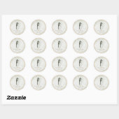 Elegant Bride and Groom Wedding Thank You Sticker (Vel)