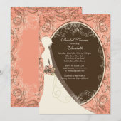 Elegant Bride Bridal Shower Invitations Kaart (Voorkant / Achterkant)