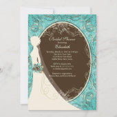 Elegant Bride Bridal Shower Invitations Kaart (Voorkant)