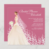 Elegant Bride Bridal Shower Uitnodiging Honeysuckl (Voorkant / Achterkant)