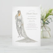 Elegant Bride Bride in White Gown Kaart (Staand voorkant)