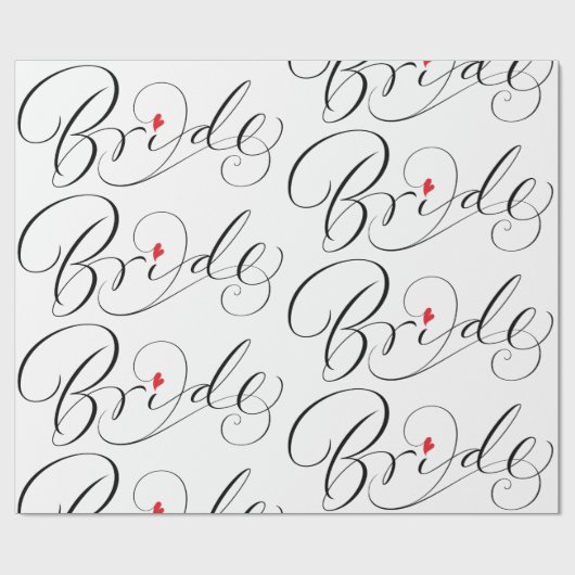 Elegant Bride Calligraphy Fancy Script Lettering Cadeaupapier (Vlak)