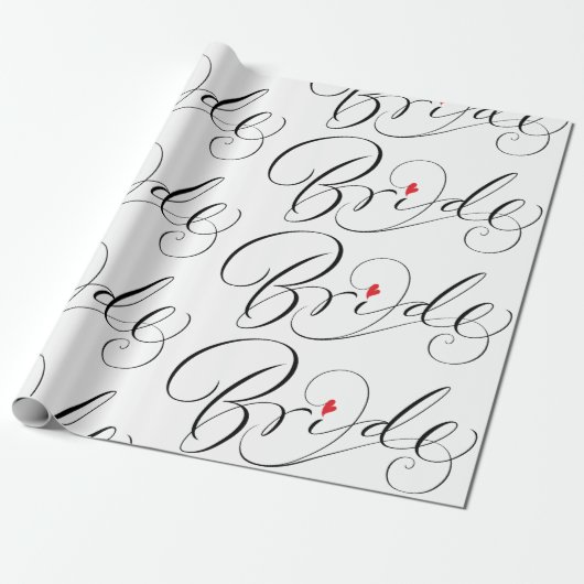 Elegant Bride Calligraphy Fancy Script Lettering Cadeaupapier (Uitgerold)