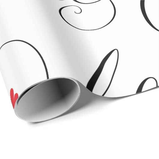 Elegant Bride Calligraphy Fancy Script Lettering Cadeaupapier (Rol Hoek)