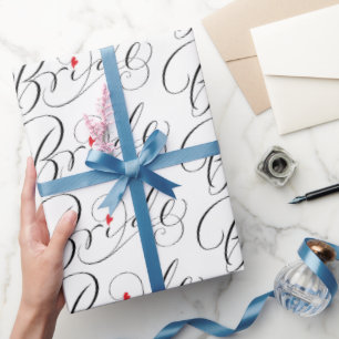 Elegant Bride Calligraphy Fancy Script Lettering Cadeaupapier