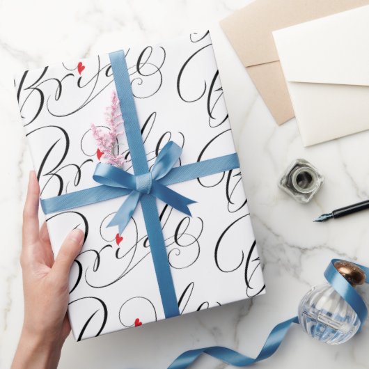 Elegant Bride Calligraphy Fancy Script Lettering Cadeaupapier (Geschenken)