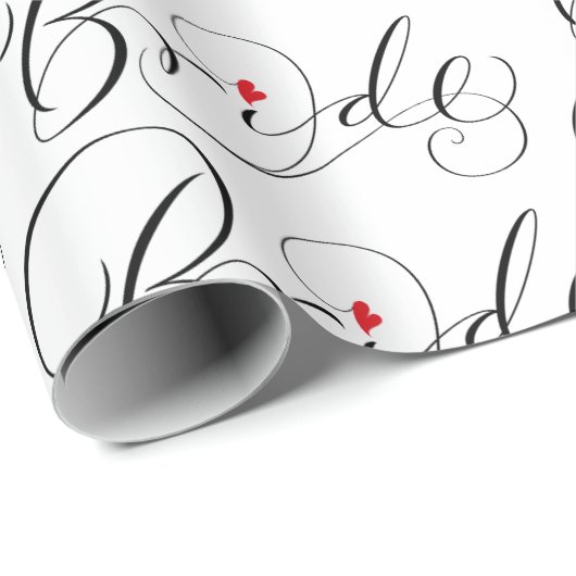 Elegant Bride Calligraphy Fancy Script Lettering Cadeaupapier (Rol Hoek)