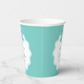 Elegant Bride & Co. Blauwgroen Blue Bow Vrijgezell Papieren Bekers (Rechts)