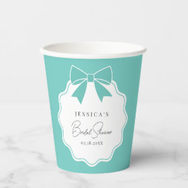 Elegant Bride & Co. Blauwgroen Blue Bow Vrijgezell Papieren Bekers