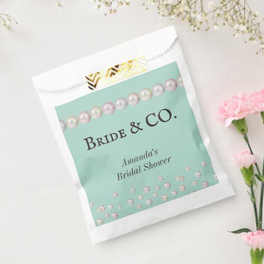 Elegant Bride & Co Blauwgroen Blue Pearl Vrijgezel Bedankzakje (Gezegeld)