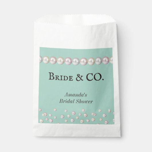 Elegant Bride & Co Blauwgroen Blue Pearl Vrijgezel Bedankzakje (Voorkant)