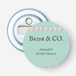 Elegant Bride & Co Blauwgroen Blue Pearl Vrijgezel Button Flesopener