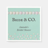 Elegant Bride & Co Blauwgroen Blue Pearl Vrijgezel Servet (Voorkant)