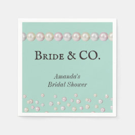 Elegant Bride & Co Blauwgroen Blue Pearl Vrijgezel Servet