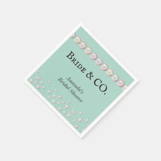 Elegant Bride & Co Blauwgroen Blue Pearl Vrijgezel Servet (Hoek)