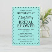 Elegant Bride & Co. Bridal Shower Teal Kaart (Staand voorkant)