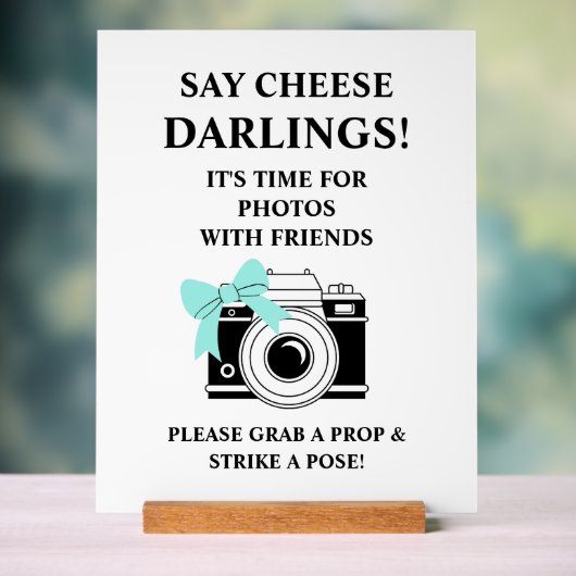 Elegant Bride & Co. Bruidsfeest Teal Acryl Bord (Neutraal)
