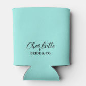 Elegant Bride & Co. Bruidsfeest Teal Blikjeskoeler (Achterkant)