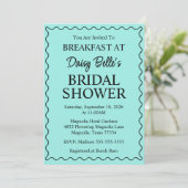 Elegant Bride & Co. Bruidsfeest Teal Kaart (Staand voorkant)