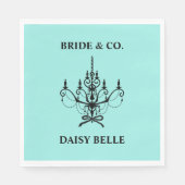 Elegant Bride & Co. Bruidsfeest Teal Servet (Voorkant)
