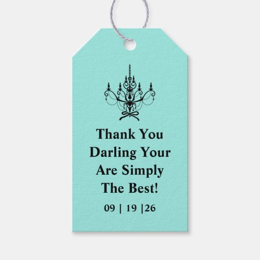 Elegant Bride & Co. Bruidsjurk Thee Teal Cadeaulabel (Voorkant)