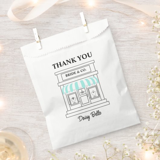 Elegant Bride & Co. Bruiloftstheeceremonie Teal Bedankzakje (Geknipt)
