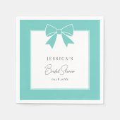 Elegant Bride & Co. Turquoise Blauwe Strik Bruidsf Servet (Voorkant)