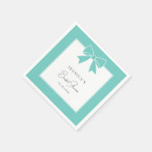 Elegant Bride & Co. Turquoise Blauwe Strik Bruidsf Servet (Hoek)
