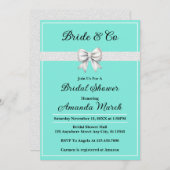 Elegant Bride & Co Wit Glitter Vrijgezellenfeest Kaart (Voorkant / Achterkant)